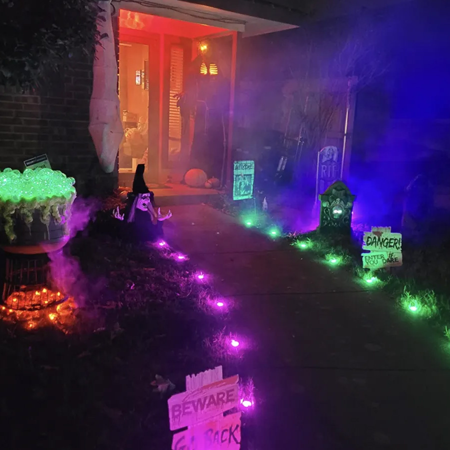 Έξυπνα Αδιάβροχα Διακοσμητικά RGB LED Καρφωτά Φωτιστικά με App Εφαρμογή Κινητού, Αντίδραση σε Μουσική/ Μικρόφωνο, Ρυθμίσεις Χρώματος & Φωτεινότητας 15τμχ